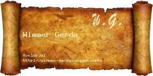 Wimmer Gerda névjegykártya